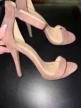 Windsor Blush Suede Ankle-Strap Stiletto Sandals